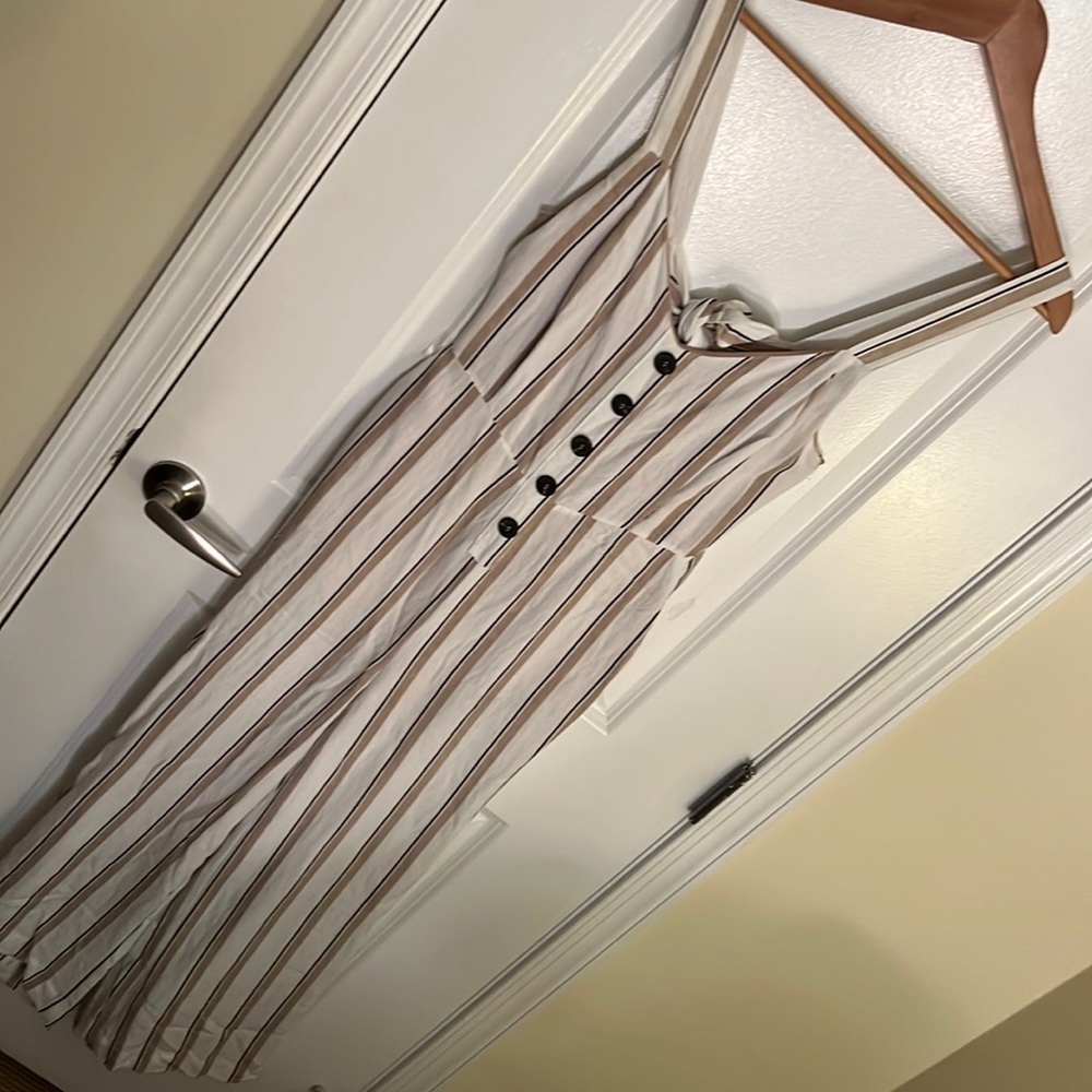 White Lulus striped size L jump suit